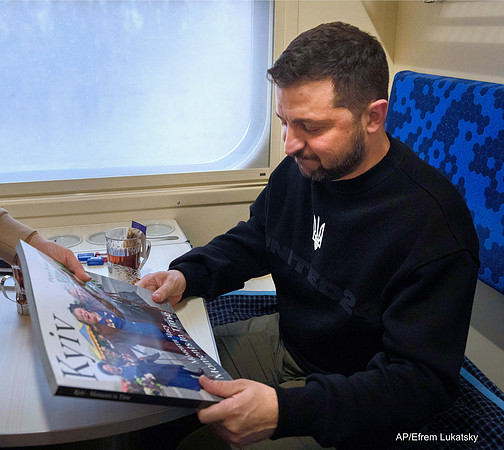 President Zelensky with Book